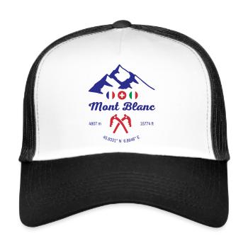 Plus haute montagne des Alpes du Mont-Blanc - Casquette trucker  - blanc/noir - Devant