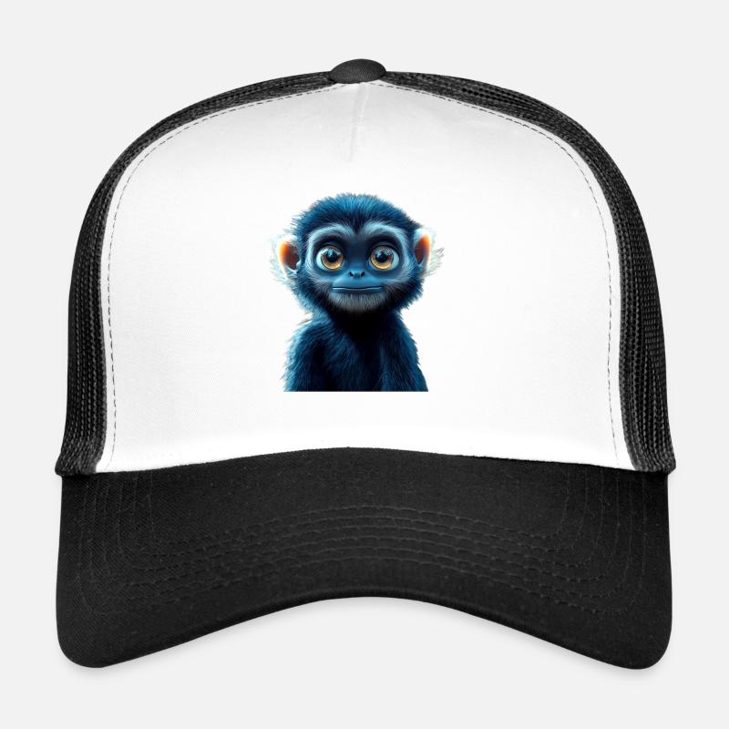Singe Gibbon Main Blanche Gibbon Singe Mignon Lar Gibbons Casquette trucker 