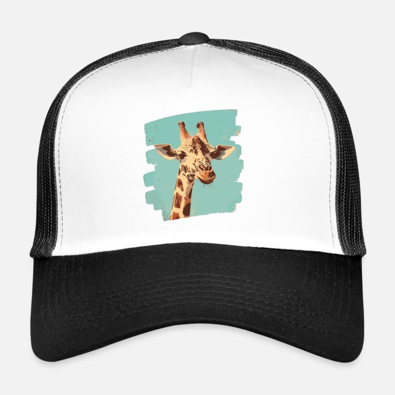 Girafe - Casquette trucker  - blanc/noir