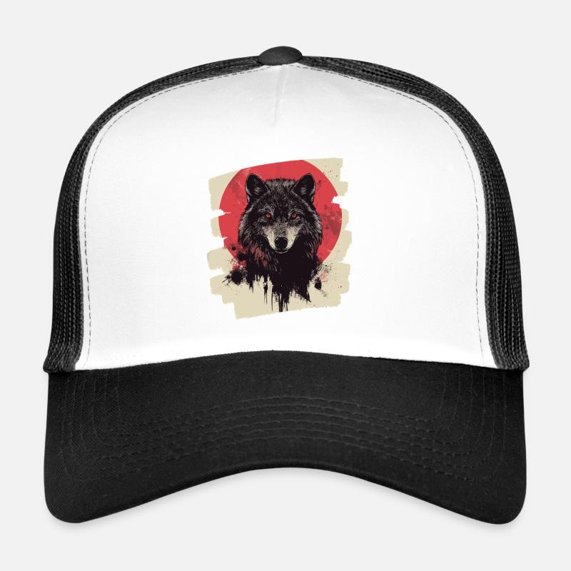 Wolf Retro - Trucker Cap - Weiß/Schwarz
