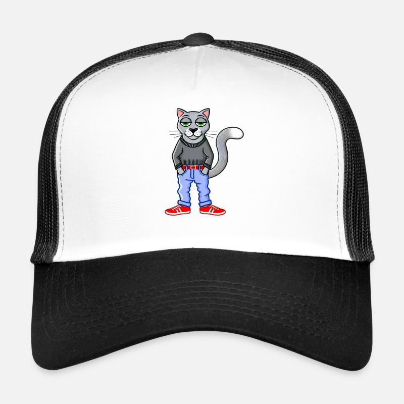 Lustige gekühlte graue Katze Liebe Katzen Trucker Cap