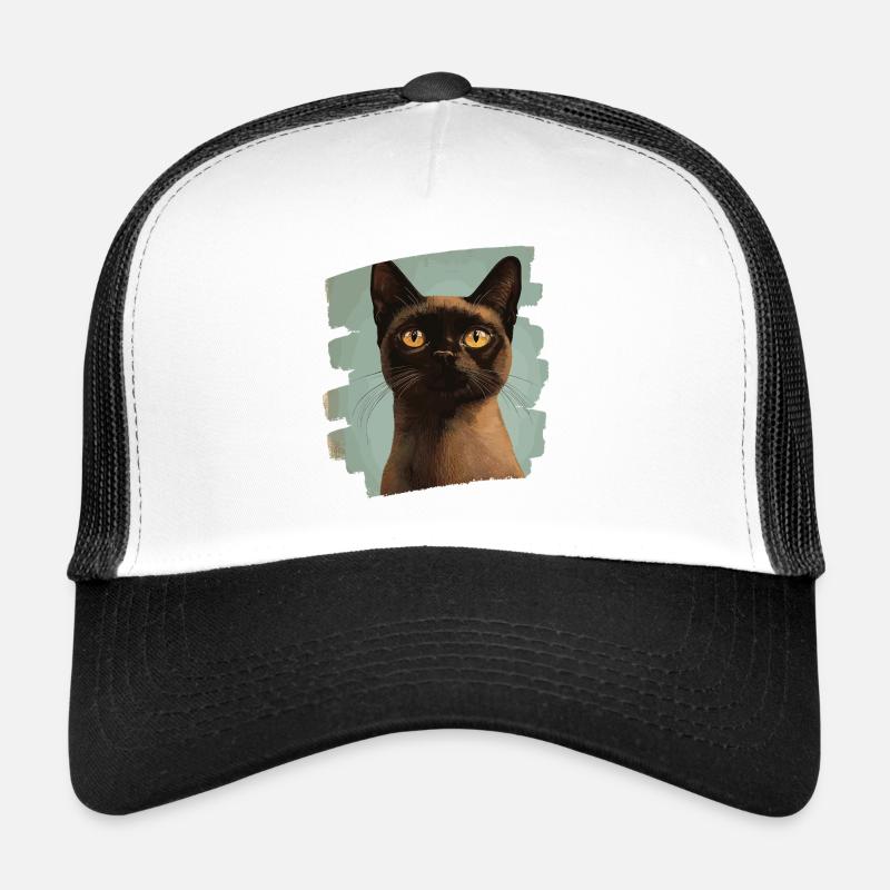 Burmese Burma Cat Retro Trucker Cap