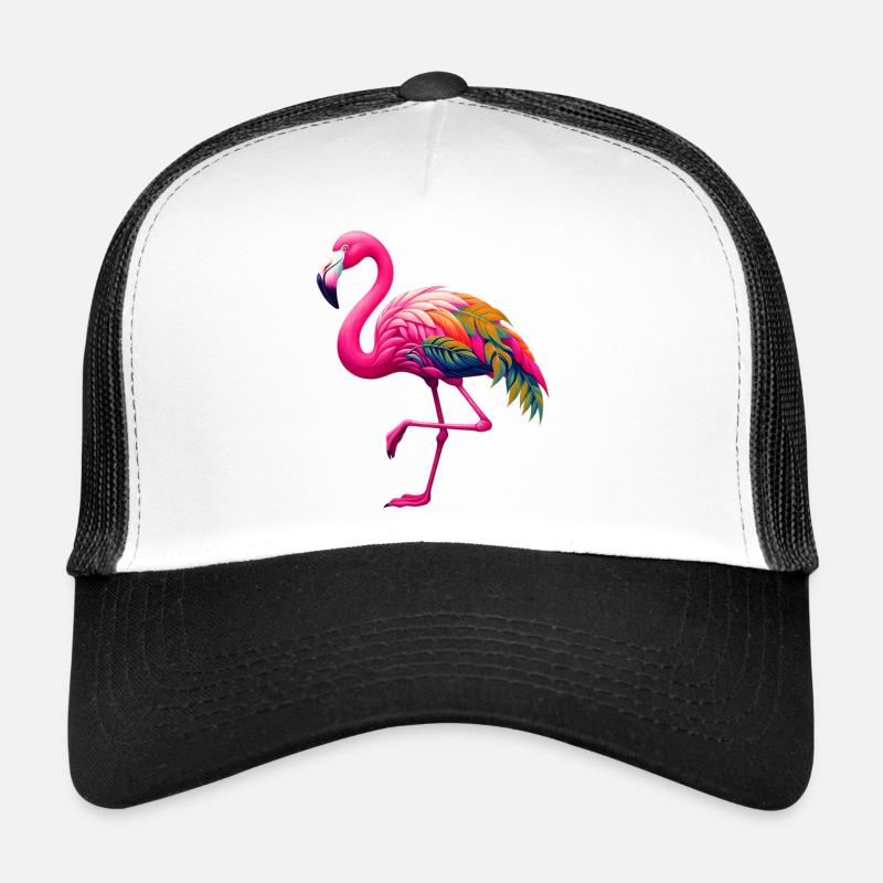 Flamingo - Trucker Cap - Weiß/Schwarz