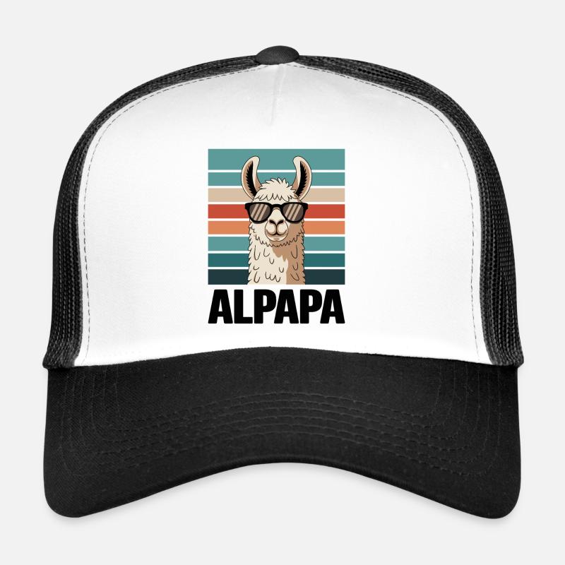 Dad Alpaca Dad Funny Llama Father's Day Gift Trucker Cap