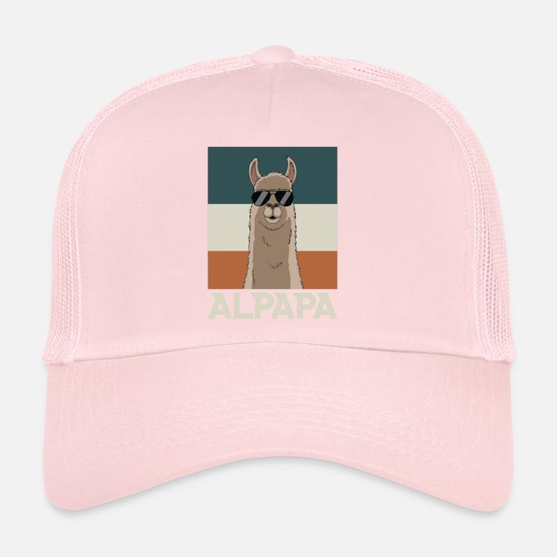 Dad Alpaca Dad Funny Llama Father's Day Gift Trucker Cap