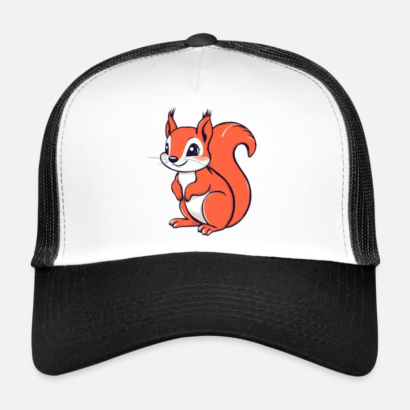 Süßes kleines Eichhörnchen - Trucker Cap - Weiß/Schwarz