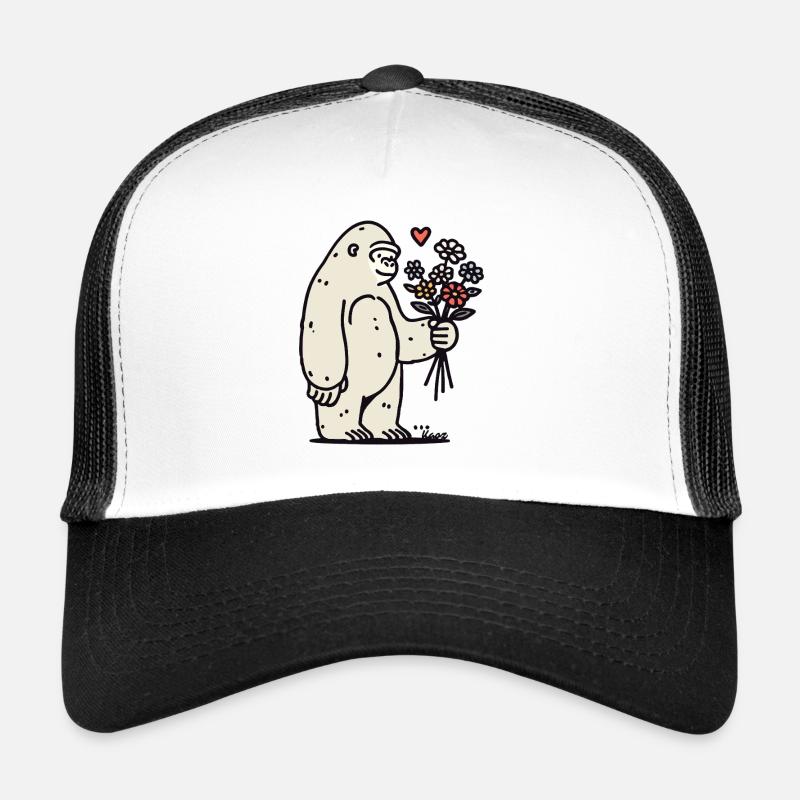 Sanfter Gorilla mit Blumenstrauß Trucker Cap