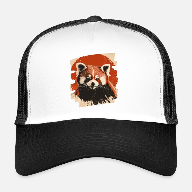 Roter Panda - Trucker Cap - Weiß/Schwarz
