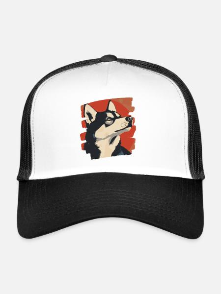 Rauque - Casquette trucker  - blanc/noir - Devant