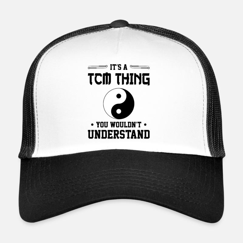 Ying Yang Symbol TCM - Trucker Cap - Weiß/Schwarz