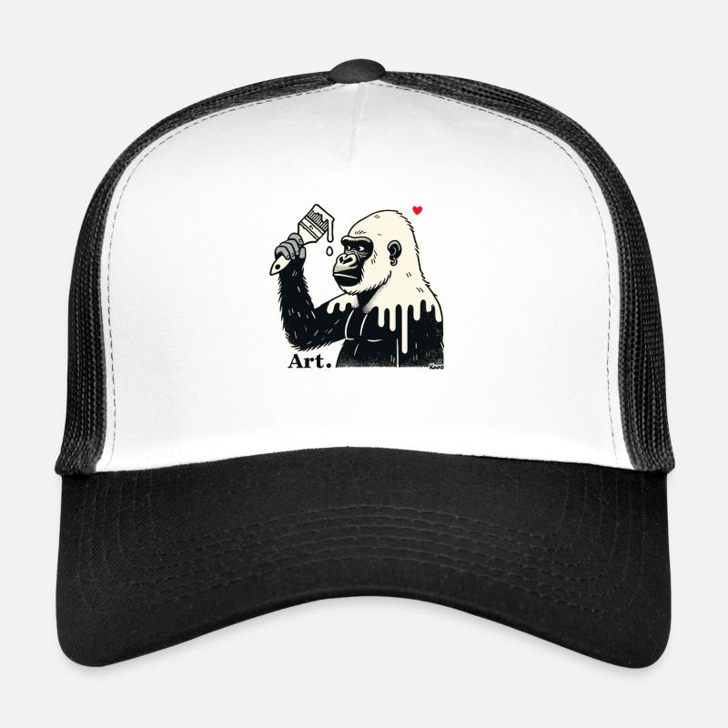 Gorilla Künstler, Kund mit Pinsel und Farbe Trucker Cap