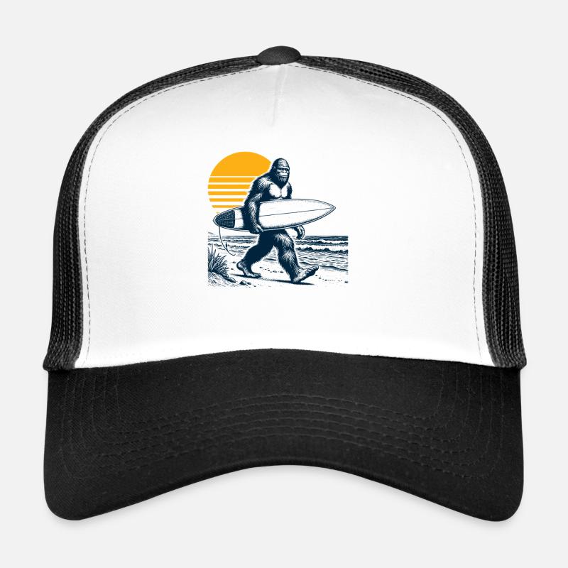 Bigfoot Surfing Trucker Cap