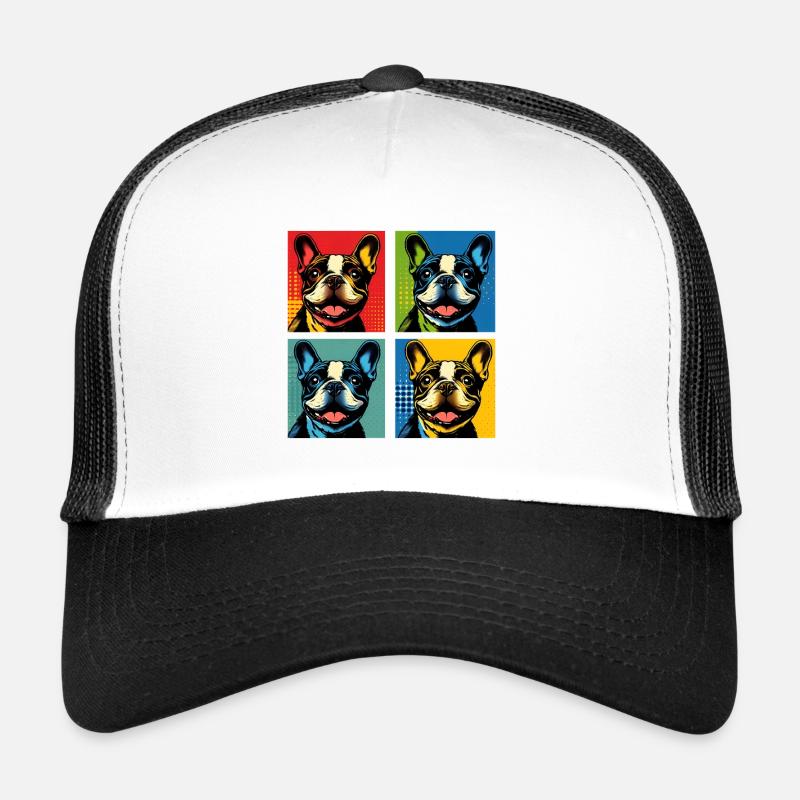 Frenchie Pop Art Bulles, Crêpe, Chonk, Grignotage Casquette trucker 