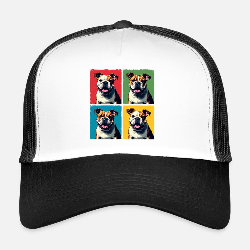 Pop Art Bulldog, Bubbles, Pancake, Chonk, Nibbles Trucker Cap