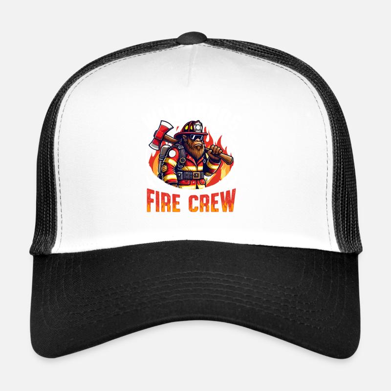 Pompier forestier Bigfoot Design - Casquette trucker  - blanc/noir