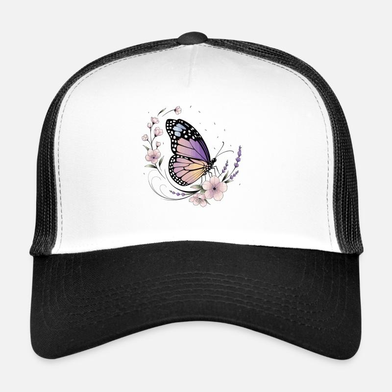 Butterfly & Flowers in Spring Trucker Cap