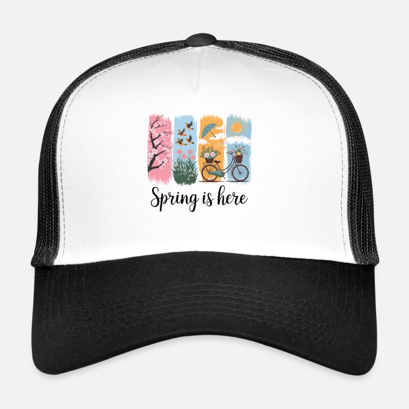 Spring Awakening – Blossoms, Birds & Bicycle Trucker Cap