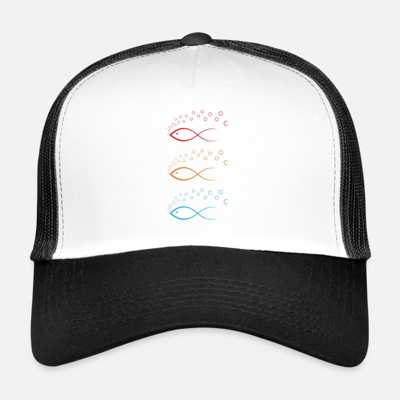 Conception de poisson coloré avec des bulles Conception de poisson coloré Casquette trucker 