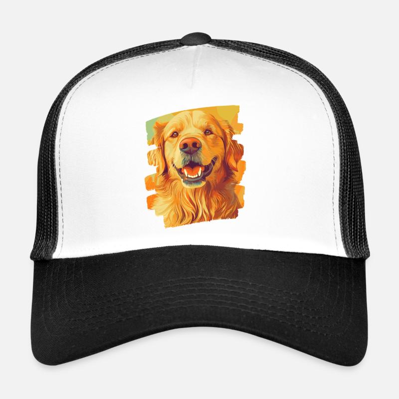 Golden Retriever - Trucker Cap - Weiß/Schwarz