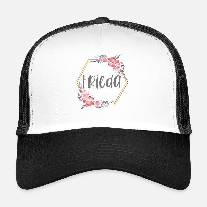 Frieda Mädchen Name personalisiertes Geschenk Trucker Cap