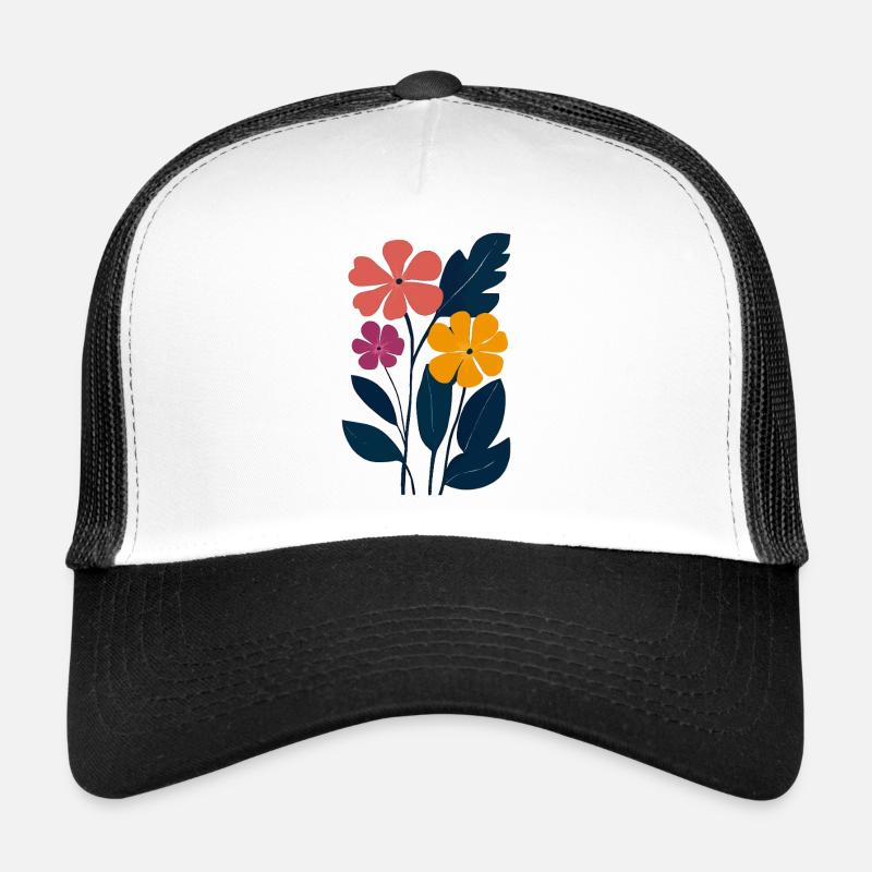 Fleurs abstraites : jeux de couleurs dans le jardin Casquette trucker 