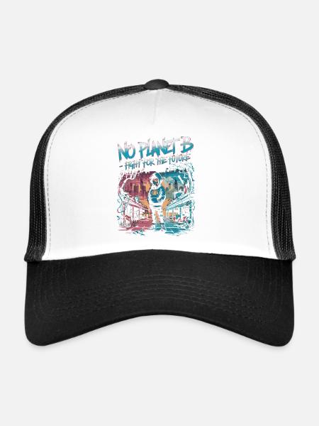 No Planet B – Fight for the Future - Trucker Cap - white/black - Front