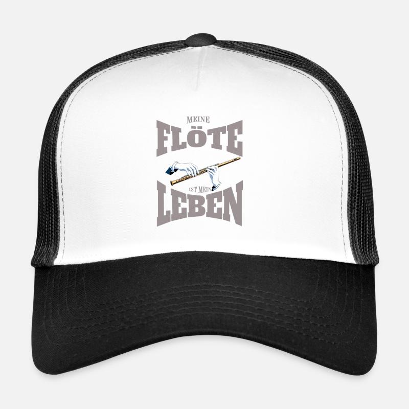 Querflöte - Meine Flöte ist mein Leben - Trucker Cap - Weiß/Schwarz