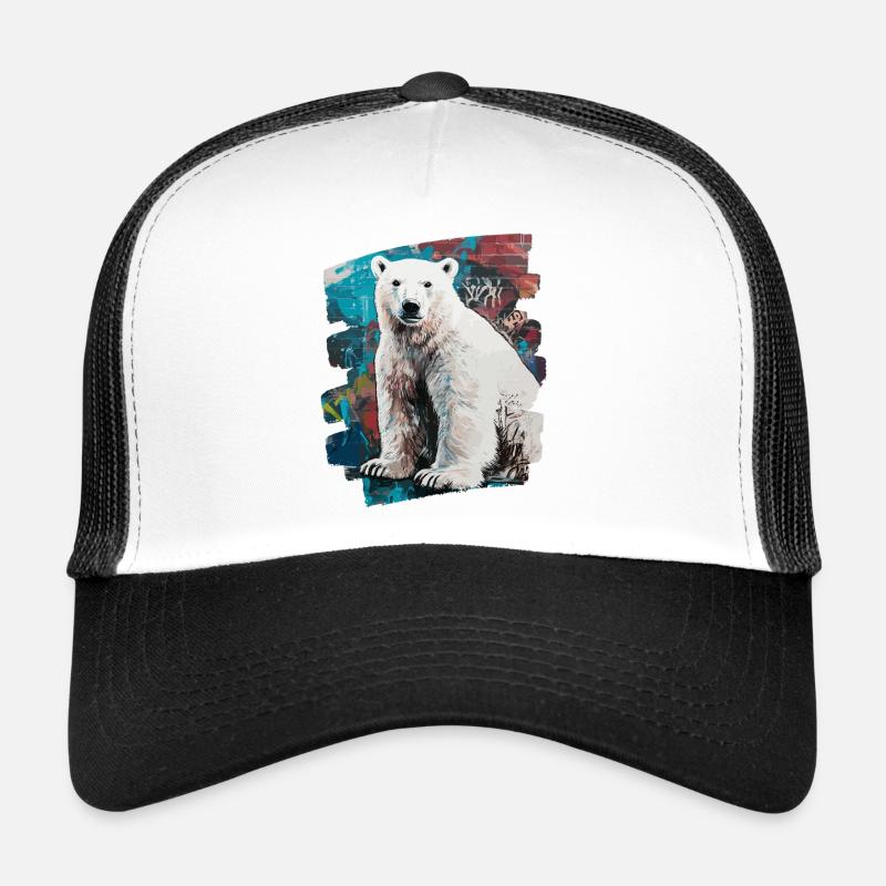 Eisbär Graffiti Sprayer - Trucker Cap - Weiß/Schwarz