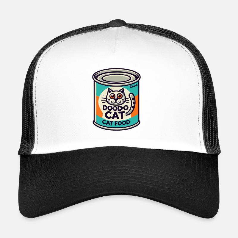 Boîte de nourriture rétro pour chat « Doodo Cat » Casquette trucker 