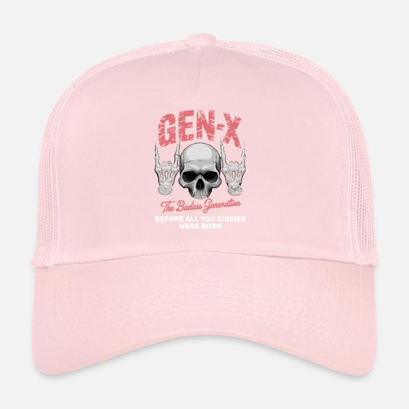 Sarcasm Gen X Badass Skull Retro Design Casquette trucker 