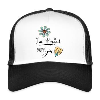 Je suis parfait avec toi - Casquette trucker  - blanc/noir - Devant