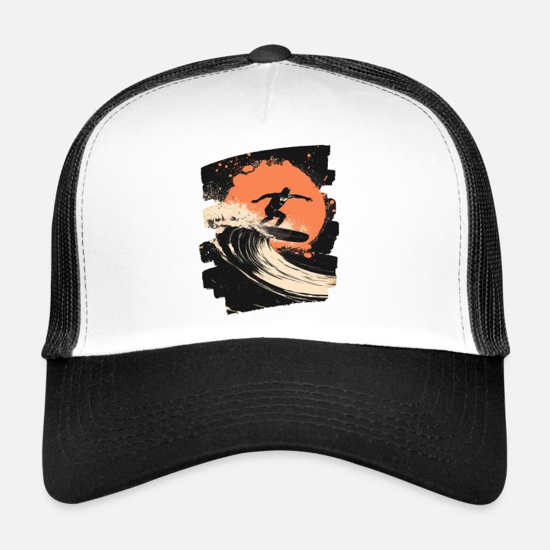 Surfeur Surf Planche de surf Surf - Casquette trucker  - blanc/noir