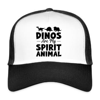 Dinos are my spirit animal - Dinosaur Dino Lover - Trucker Cap - white/black - Front