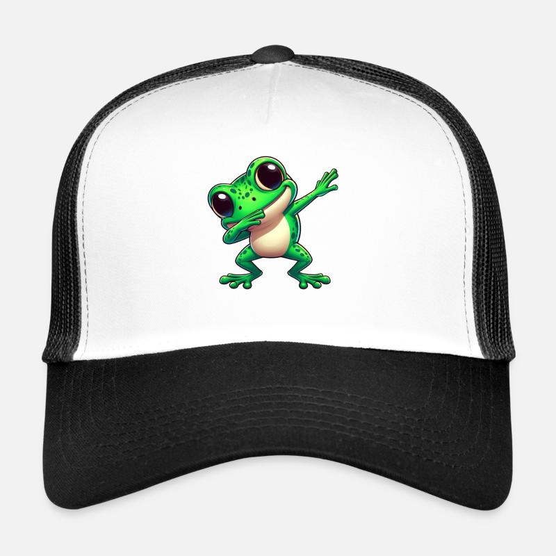 Cool Frog Dabbing Trendy Toad Trucker Cap