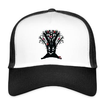 lustiger Apfelbaum Apfel Äpfel - Trucker Cap - Weiß/Schwarz - Vorne