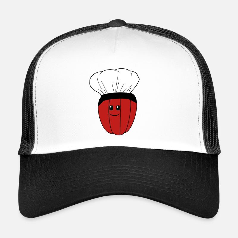 Chef's Hat, Pepper, Pod, Vegetables - Trucker Cap - white/black