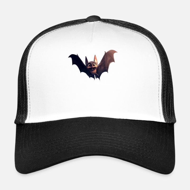 Fledermaus Flughund Vampir Bat Süße Fledemäuse - Trucker Cap - Weiß/Schwarz