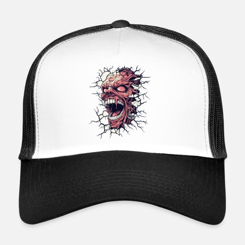 Monster Breaks Through the Wall – Horror Design Trucker Cap