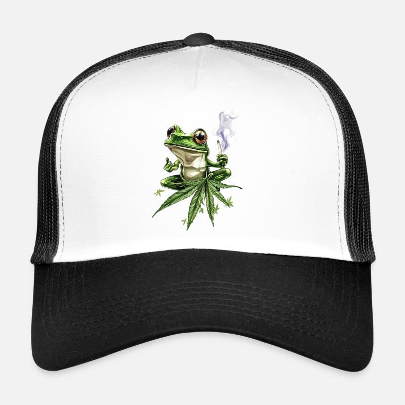 Grenouille glaciale avec joint - Weed Frog Design Casquette trucker 