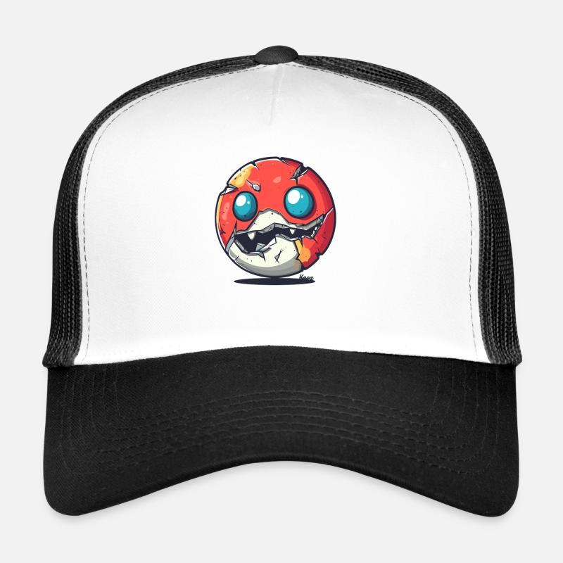 Zerbrochenes Kugel Monster mit Zähnen Trucker Cap