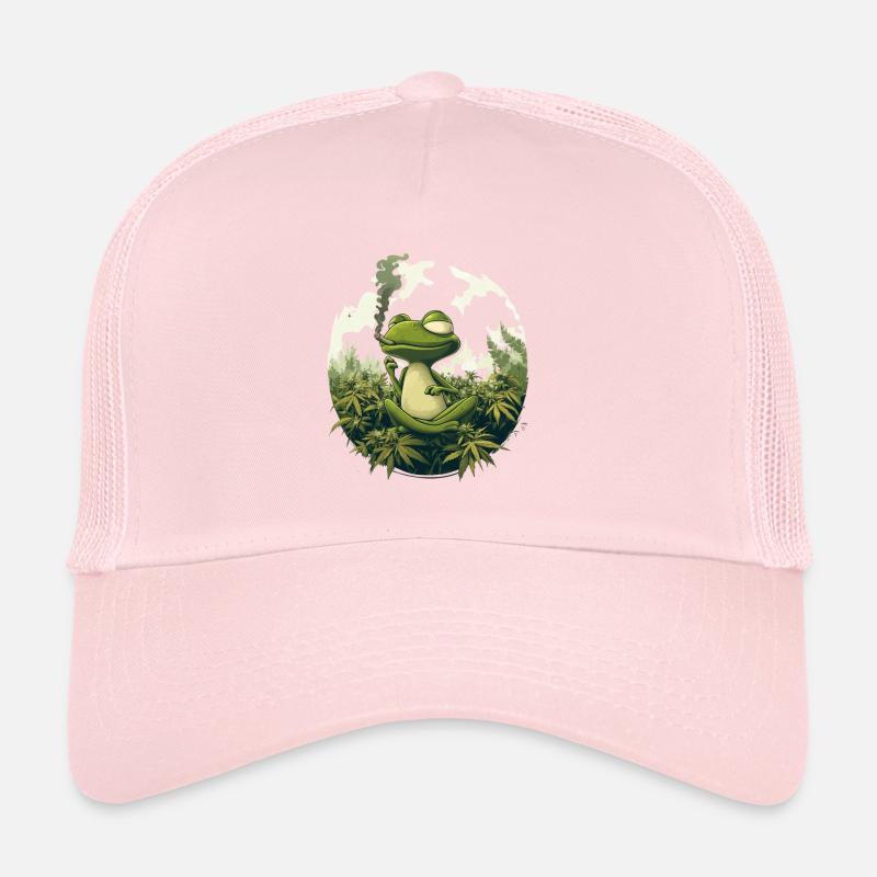 Grenouille en position de lotus avec articulation - Weed Frog Design Casquette trucker 