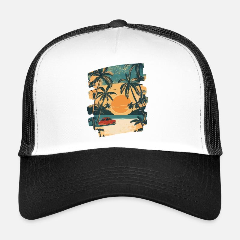 Summer Palm Tree Sunset Trucker Cap