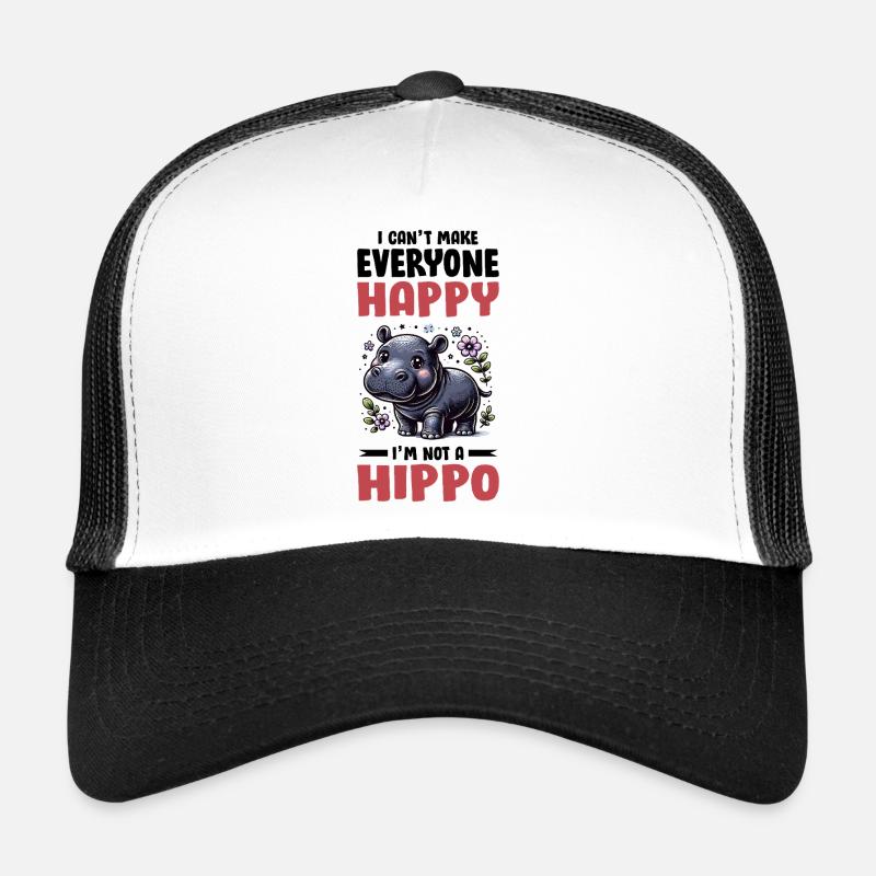 Nilpferd - Trucker Cap - Weiß/Schwarz