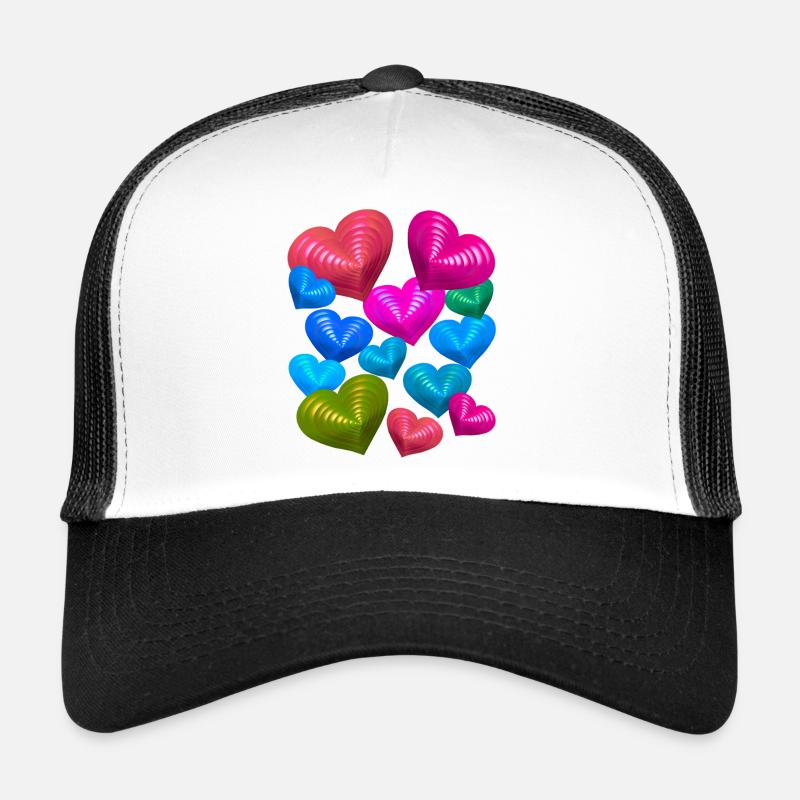 Coeurs Colorés Coeur Saint Valentin Casquette trucker 