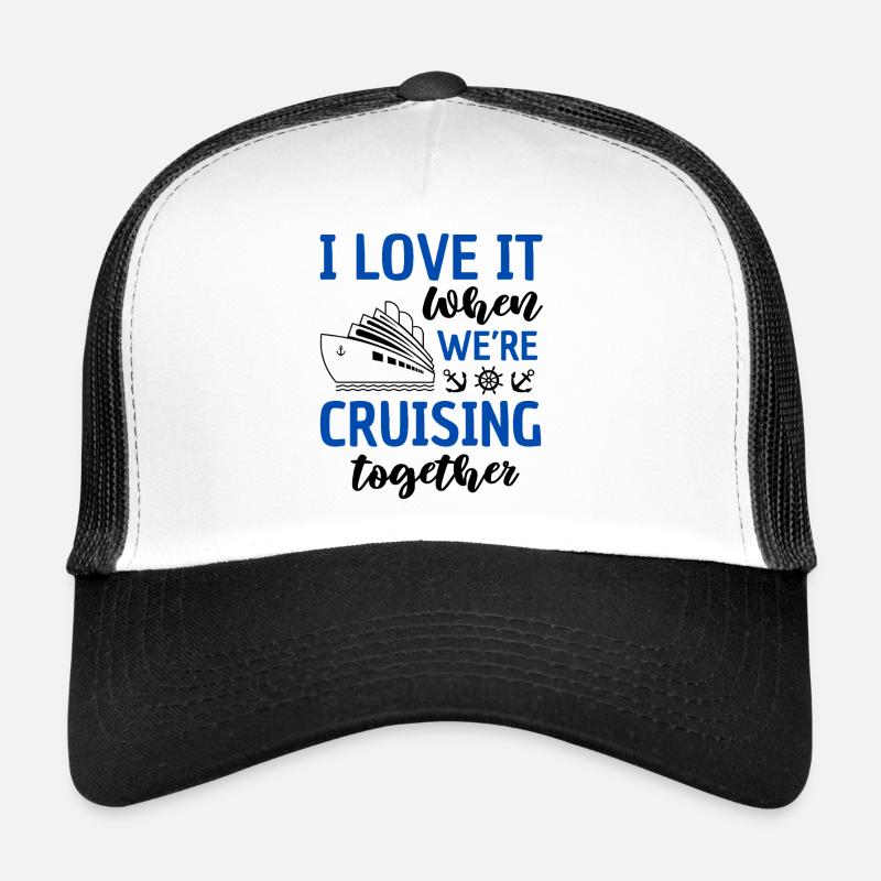 Couple de croisière disant excursion en bateau Casquette trucker 