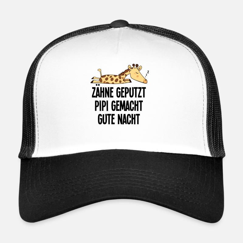 Giraffe Good Night Funny Teeth Brushed Gift Trucker Cap