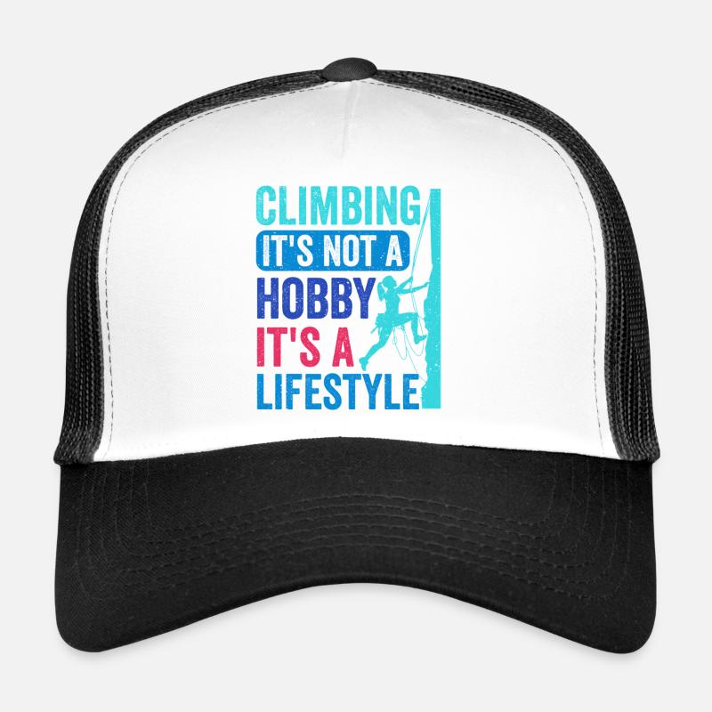Klettern - es ist kein Hobby. Es ist ein Lebensstil - Trucker Cap - Weiß/Schwarz