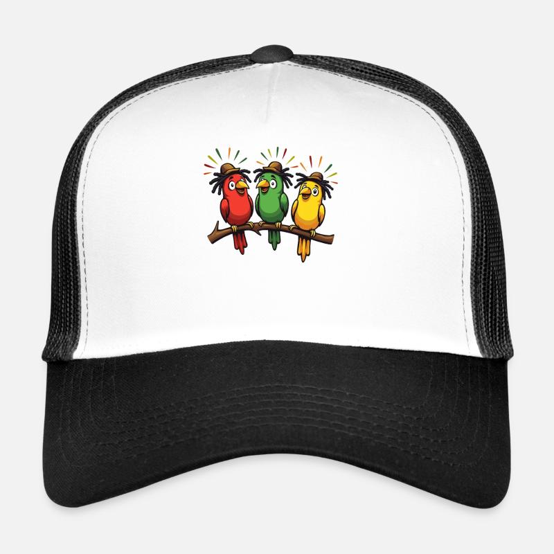 3 petits oiseaux rastafaris rasta jamaïcaine reggae Casquette trucker 