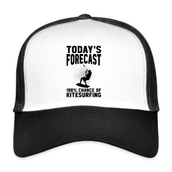 Les prévisions du jour 100 % de chance de Kitesurf - Casquette trucker  - blanc/noir - Devant