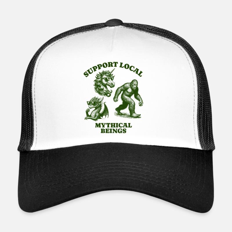 dragons unicorn Lovers - Support Local mythical Trucker Cap